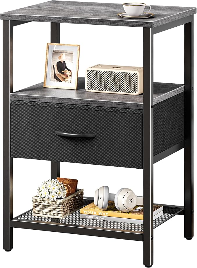 Huuger Night Stand with 2 Drawers, Bed Side Table with Open Shelf | Bedroom by Huuger