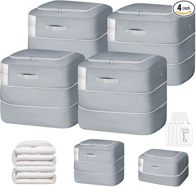 Comforter Storage Bag - 110L Large Capacity Blanket Storage Bags 2-Layer Ultra by EasortmPackingCubes
