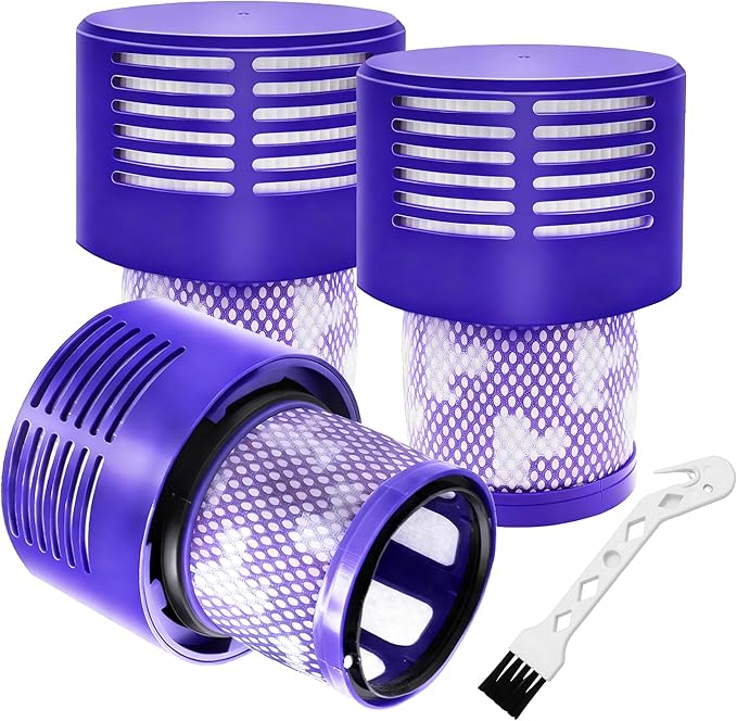 3 Packs V10 Vacuum Filter Replacement for Dyson Cyclone Series, V10 Animal, V10 Absolute, V10 Motorhead, V10 Total Clean, SV12 Series Vacuum Cleaner, Replace Part 969082-01