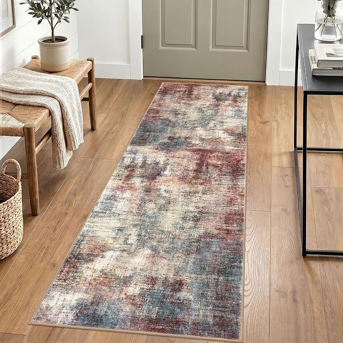 Abstract Runner Rug 2x6 Ft Washable Runners by iOhouze