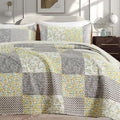 Quilt Set King Size Floral Patchwork Quilted, Soft Comforter Set Bedding Sets by TEXSTEAD