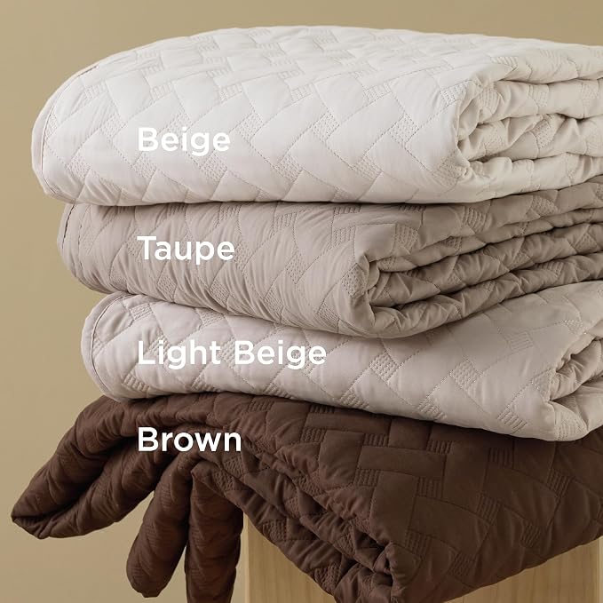 Bedsure California King Quilt, Lightweight Comforter Set, Basket Weave - Image 3