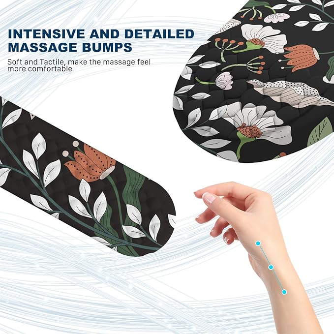 Hasinart Ergonomic Mouse Pad and Keyboard Wrist Rest with Massage Design, Space-Saving Mouse Pad Wrist Support, Memory Foam Wrist Rest with Non-Slip PU Base for Computer Desk, Multiflora