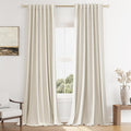 100% Blackout Linen Curtains 105 Inch Length 2 Panels Set by Guken