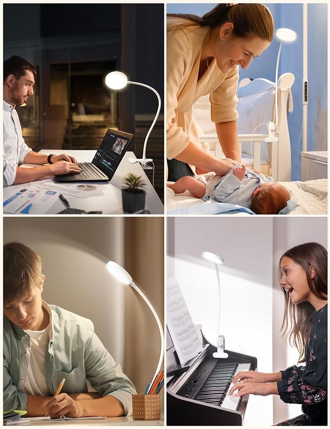 LiFMIRA Bed Lamp Clip on Light 8W 66 LED Reading Light - Image 6