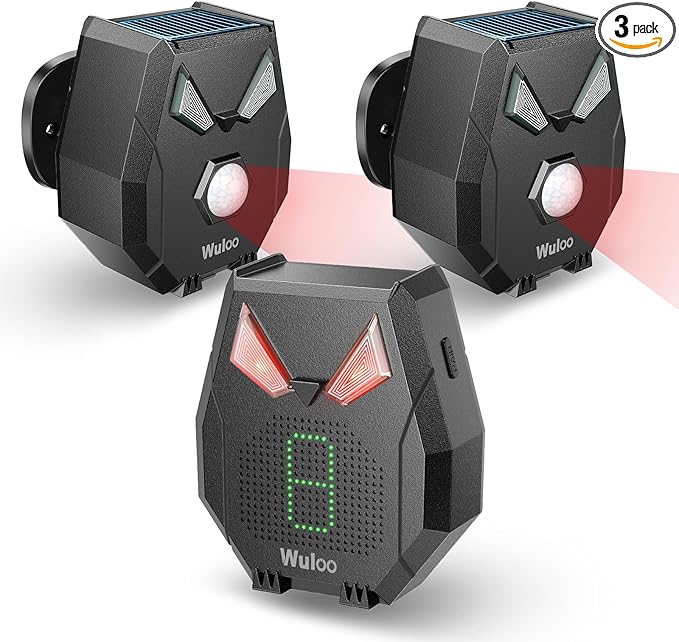Solar Wireless Driveway Alarm Alert Outside 2000ft Range, Outdoor Motion Sensor & Detector Driveway Alert System with Rechargeable Battery/Weatherproof/Mute Mode/Expandable(1 Receiver and 2 sensors)