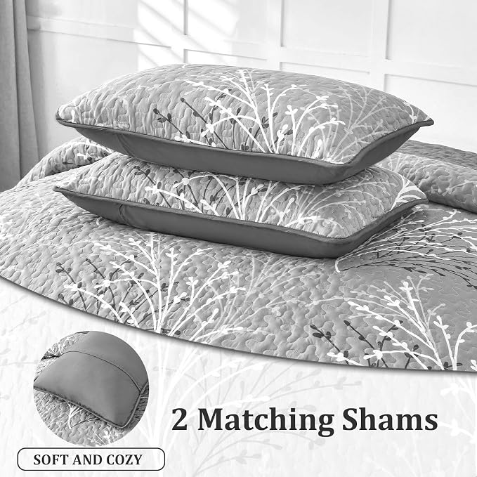 DJY Grey Quilt Set King Size - Image 7