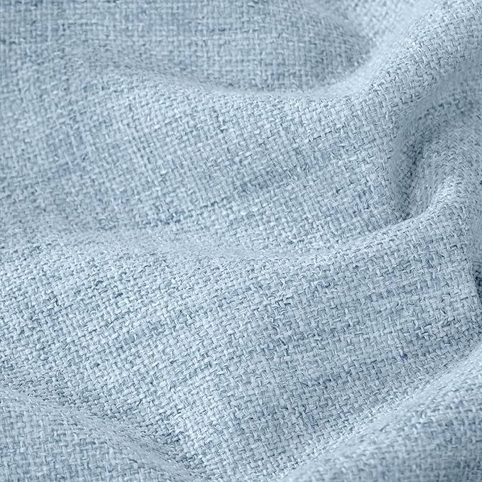 Baby Blue Linen Blackout Curtains - Image 4