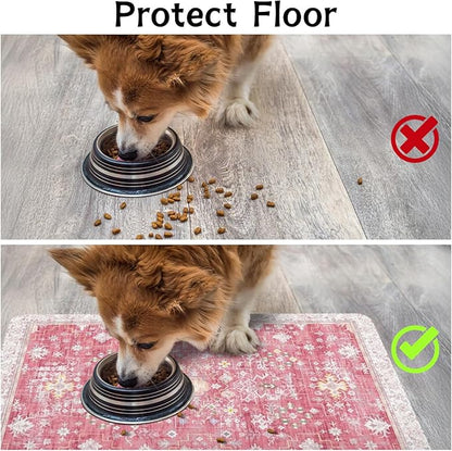 Pet Food Mats for Floor, Absorbent Dog Mat for Food and Water Dispenser Mat, Dog Food Mat Quick Dry Cat Food Mat Pet Supplies