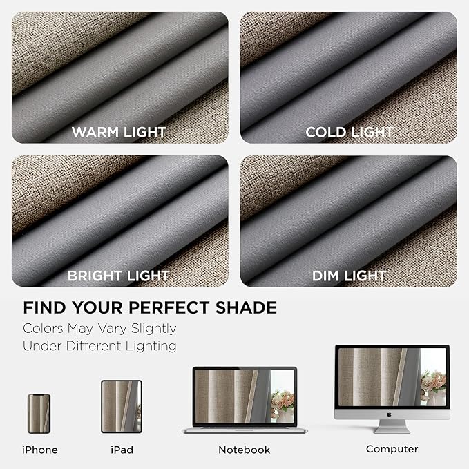 Joydeco Blackout Curtains 120 Inches Long 2 Panels Burg, Room Darkening Curtains - Image 9