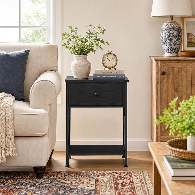 VECELO Nightstands Set of 2, Modern Bedside End Tables, Night Stands - Image 4