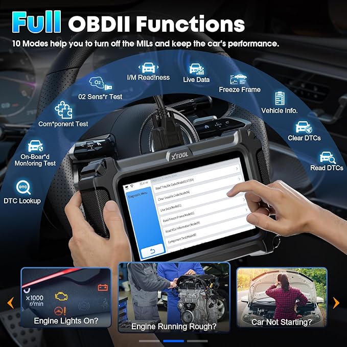 XTOOL D6 OBD2 Scanner, 2026 Full System Diagnostic Scan Tool, Free Update Car Scanner with 15 Services, Crank Sensor Relearn, Throttle Relearn, Oil Reset, ABS Bleed, FCA & CAN FD
