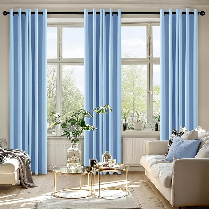 MIULEE Blackout Curtains for Bedroom 2 Panels 40 x 72 Inch Long Sky Blue | - Image 6