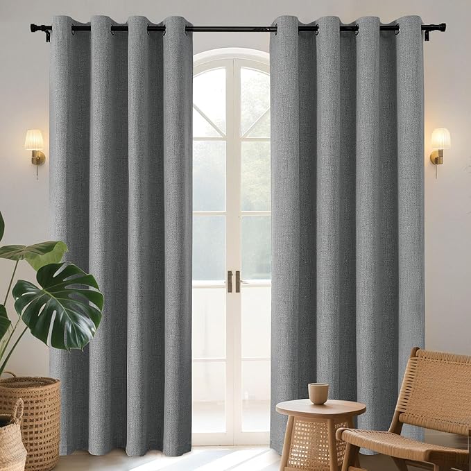 Joydeco Light Grey Blackout Curtains 84 Inches Long, Curtains 84 Inch Length 1 by JOYDECO