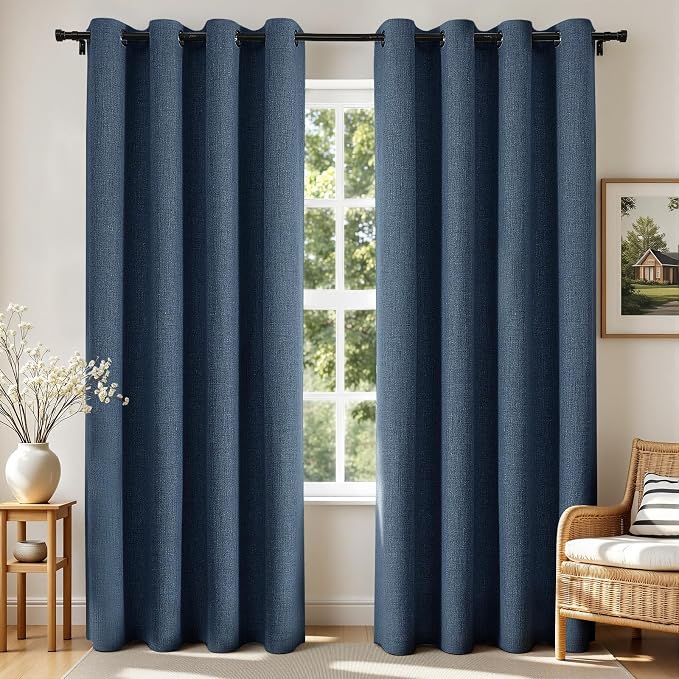 Joydeco Blackout Curtains 72 Inches Long 2 Panels Burg, Room Darkening Curtains by JOYDECO