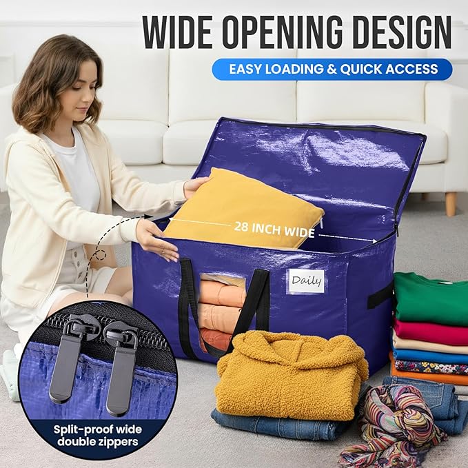 TAILI 10 Pack Dark Blue XXL Moving Bags, Storage Bags - Image 4