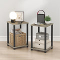 Furinno Turn-N-Tube Night Stand Set of 2, 2-Tier Nightstand, French Oak | by Furinno-FitsYourSpaceFitsYourBudget