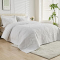 Kingnex Oversized Cal King Bedspreads 120x120 Ultrasonic Quilted White | by Kingnex
