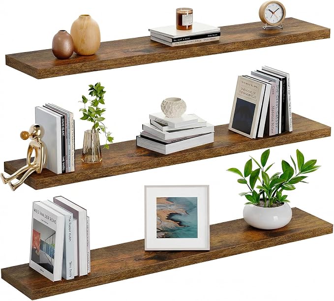 Amada 35.4" Floating Shelves for Wall Decor & Storage, Living Room, 22 lbs - Image 9