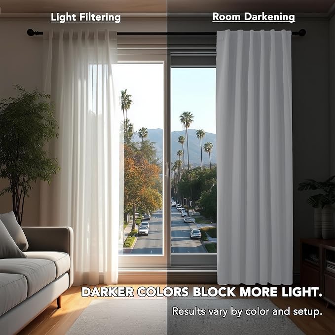 Deconovo Blackout Curtains for Bedroom, Living Room Curtains 45 Inches Long | - Image 7