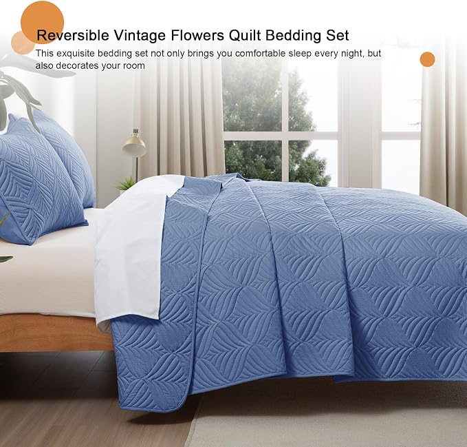 Whale Flotilla Extra Soft King Quilt Bedding Set, Lightweight Bedspreads | - Image 6
