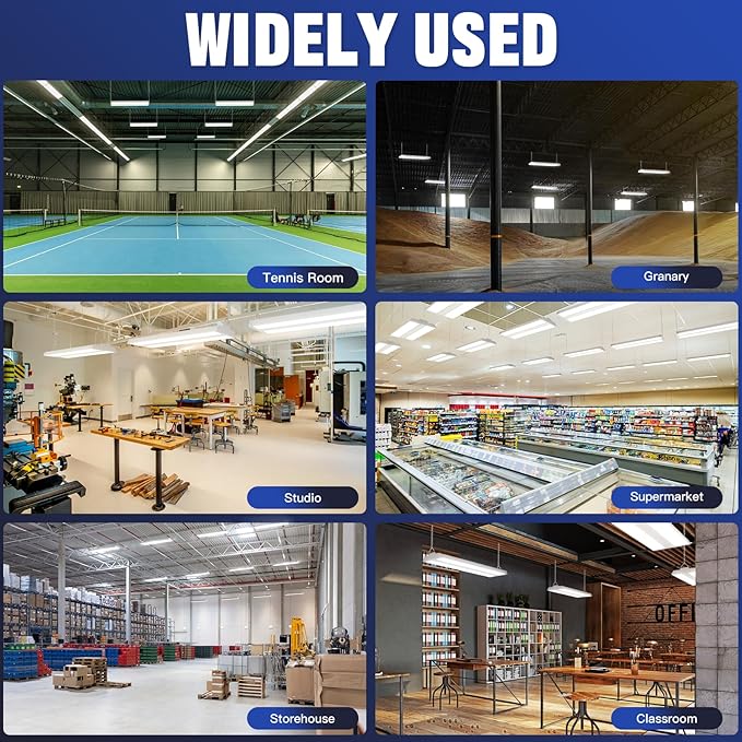 JTT LED Linear High Bay Light 300/240/200W,3FT 45000LM Linear Shop Light Commercial 120-277V,4000/5000K High Bay Lights Shop Workshop Store Commercial Supermarket Warehouse Basement,2-Pack ETL