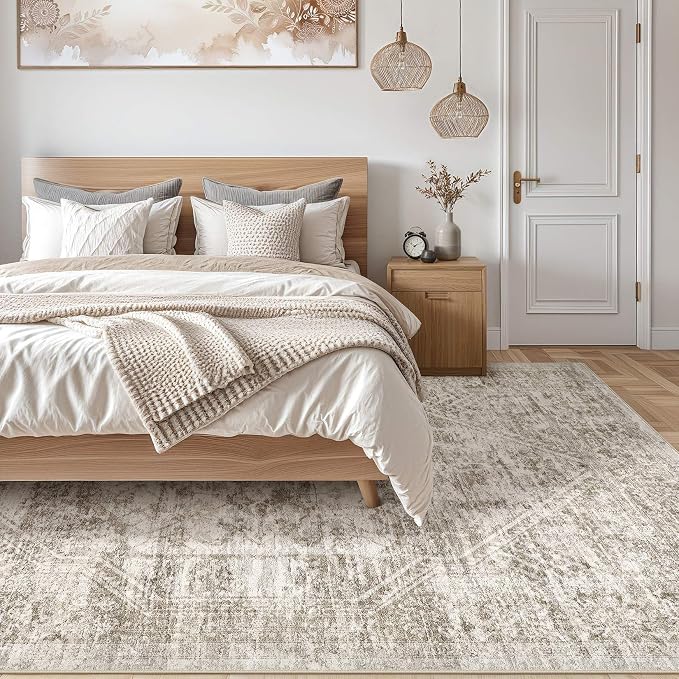 cotiled 8x10 Area Rug for Living Room, Traditional, Distressed Light Brown - Image 6