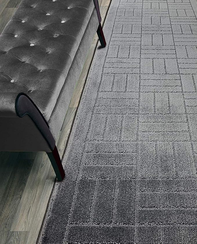 Custom Length Hallway Runner Rug,Slip Resistant,Bricks Anthracite, 26 Inch X 28 feet, Sold and Priced Per Foot