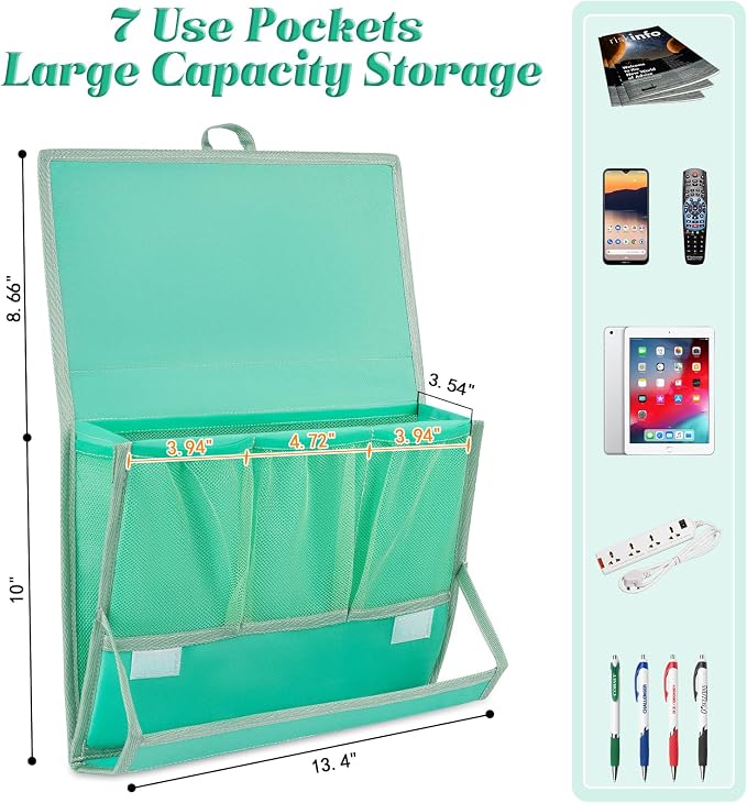 Bedside Caddy Organizer for Dorm Bed Rails - Image 2