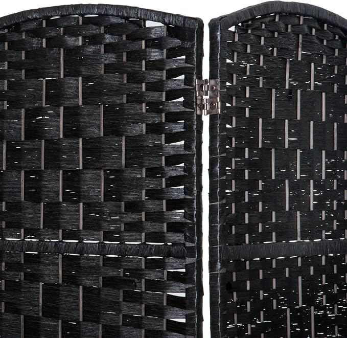 HOMCOM Room Divider 6-Panel, 6FT-Tall Folding Privacy Screen, Hand-Woven Design - Image 6