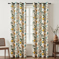 Topfinel Beige Vintage Floral Curtains 84 Inch Long Luxury Whimsical Euro by Topfinel