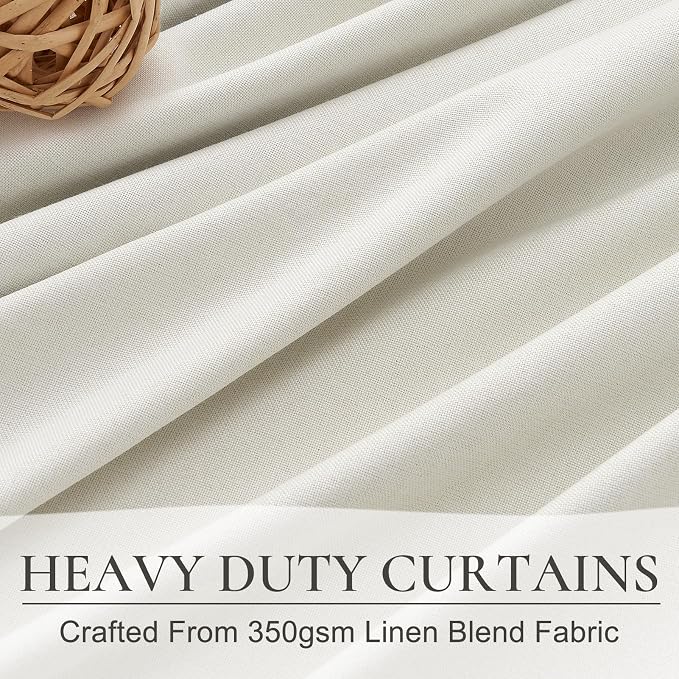 Cute Blackout Curtains 60 Inches Extra Wide Linen 84 Inch Length - Image 4