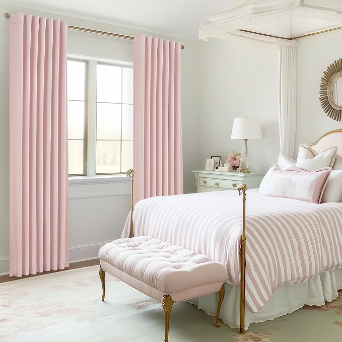 Cute Baby Pink Blackout Curtains 92 Inches Long - Image 6
