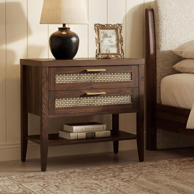 SICOTAS Night Stand Set 2, Rustic Nightstand Set of 2 - Image 3