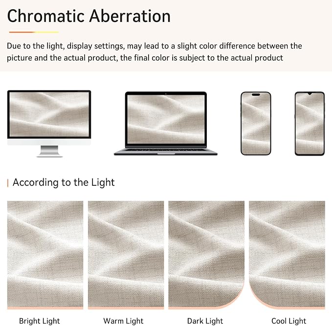 Pinch Pleated Full Blackout Faux Linen Curtains 72 Inches Long | Beige - Image 6