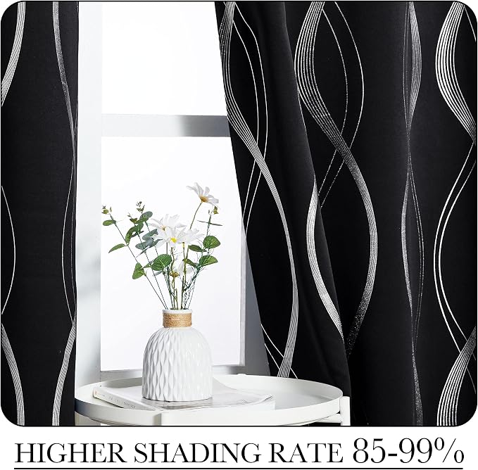NICETOWN Black Out Curtains 102 inch Long 2 Panels Burg - Image 4