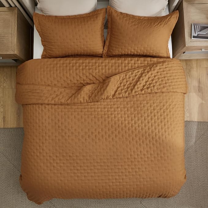 Bedsure Twin/Twin XL Quilt Bedspread, Lightweight Comforter, Honey Caramel | - Image 9