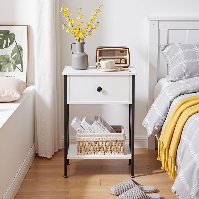 VECELO Nightstand, Modern Bedside End Table, Night Stand - Image 2