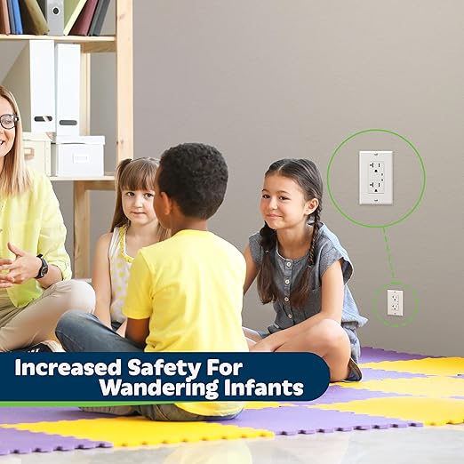 TOPGREENER Decorator Receptacle Outlet w/Surge Protector and Grounding Indicator, Child Safe, Tamper-Resistant, Self-Grounding, 900 Joules, 2-Pole, 20A 125V, UL Listed, TGTRSS220R, White