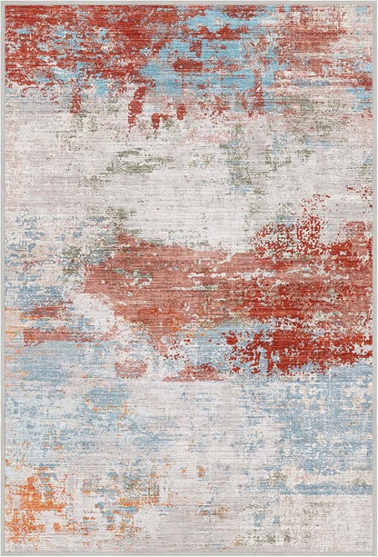 50"x60" Modern Abstract Office Chair Rug, Easy to Clean Computer Chair Rug, Under Desk Rugs for Home Office, Desk Rugs for Rolling Chairs, Floor Mat for Hardwood Floors, Desks Carpet for Tile Floor