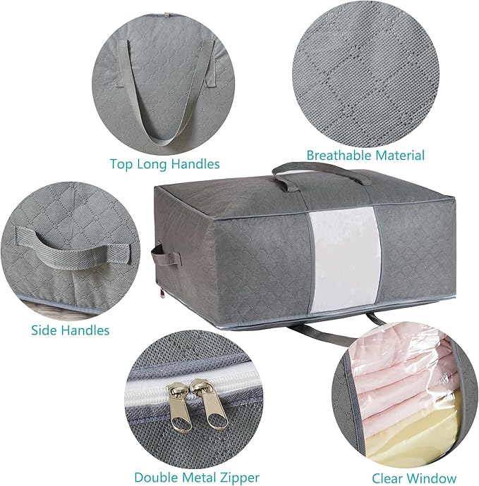 105L Extra Large Storage Bag for Blankets Comforters Bedding Clothes Pillow | - Image 6