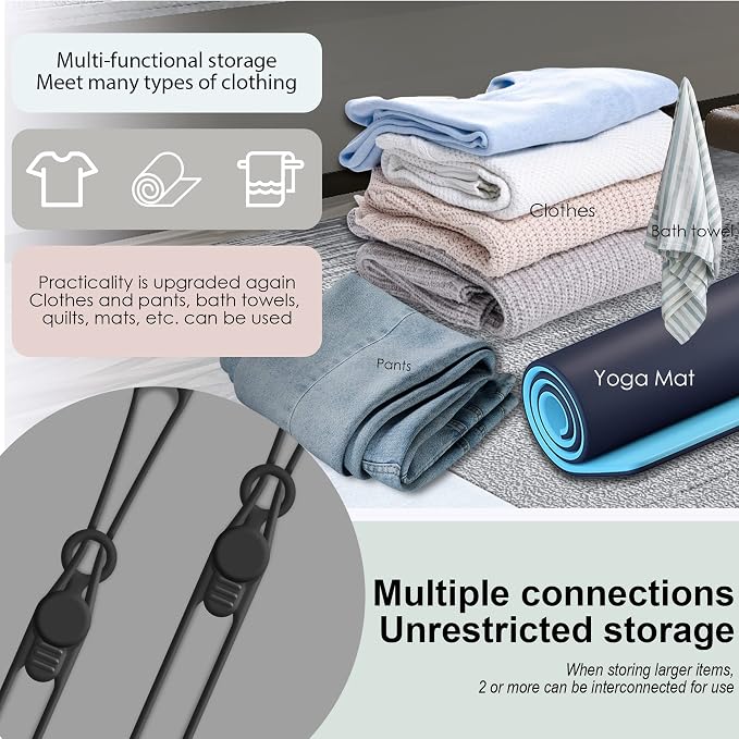 Silicone Cable Ties, Cord Organizer Cable Management, 2Sizes-Black | Reusable - Image 5