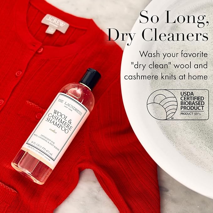 The Laundress Wool & Cashmere Shampoo, Double Concentrated, Cedar Scent, Wool Detergent, Wool wash, Cashmere Shampoo, 16 Fl Oz (Pack of 2)