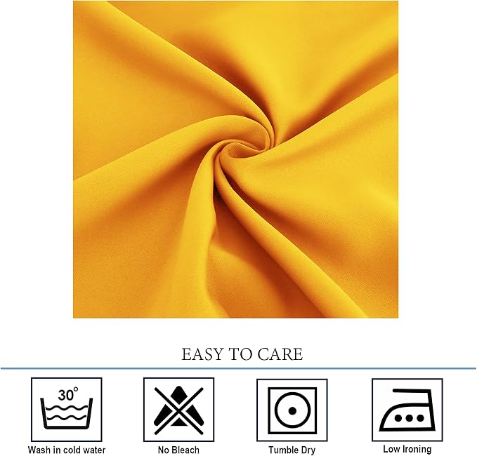 Diraysid Yellow Grommet Blackout Curtains - Image 6