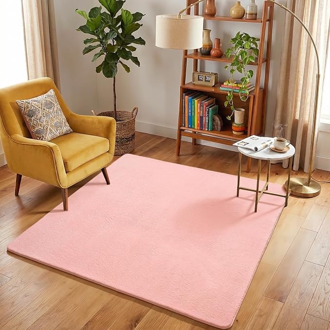 5x5 Square Area Rugs for Bedroom Living Room, Modern Non Slip Minimalist Carpet - Image 6