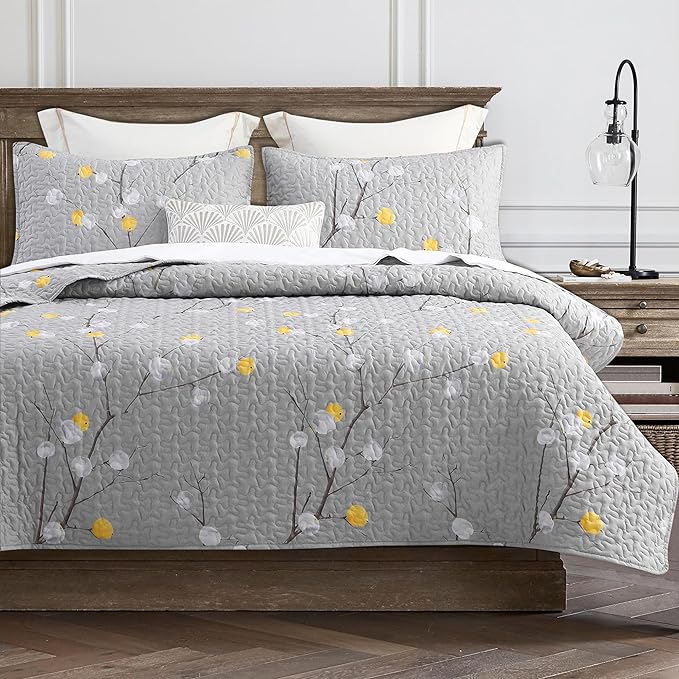 DURLENGEN Quilt Set California King Size 3Pcs, Soft Microfiber Lightweight by DURLENGEN