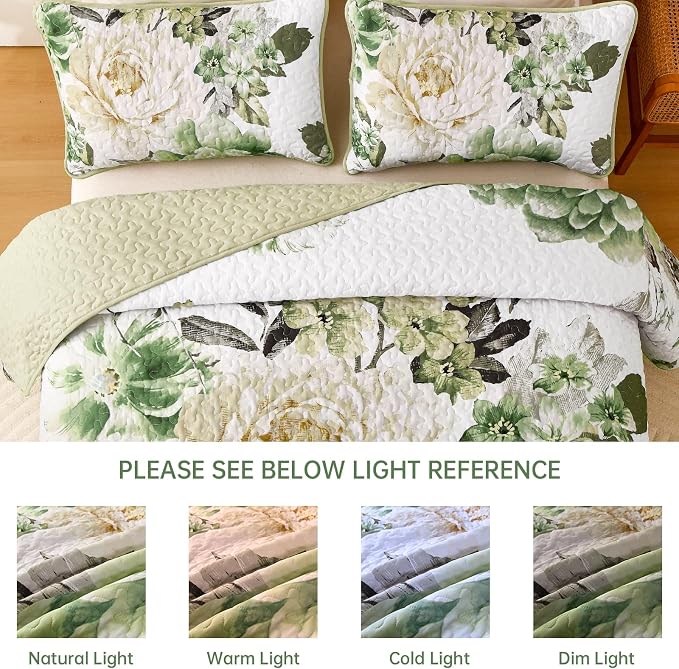 WONGS BEDDING Quilt Queen Size, Soft Microfiber Lightweight Farmhouse Bed Cover - Image 7