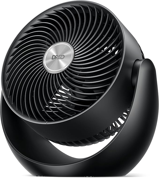 Dreo Fan for Bedroom, Table Air Circulator for Whole Room, 11 Inch, 40ft Strong Airflow, 120° adjustable tilt, 28db Low Noise, Quiet, 3 Speeds, 2025 New Desk Fan for Office, Kitchen, Home
