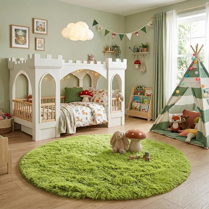 Amdrebio Grass Green Round Rug 4Ft - Image 5