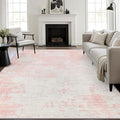 6x9 Area Rug Living Room: Modern Washable Soft Carpet Pink White | by FXRHLP